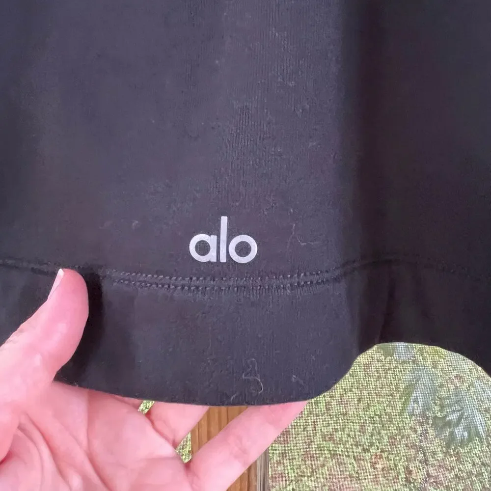 Alo Yoga Women's Black Cropped Long Sleeve Hoodie Size XS
